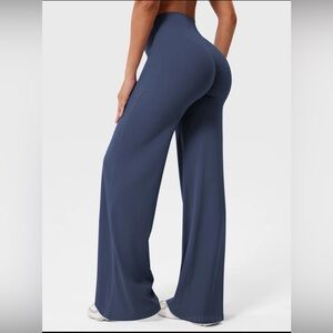 Wide Leg Ponte Pants in Navy